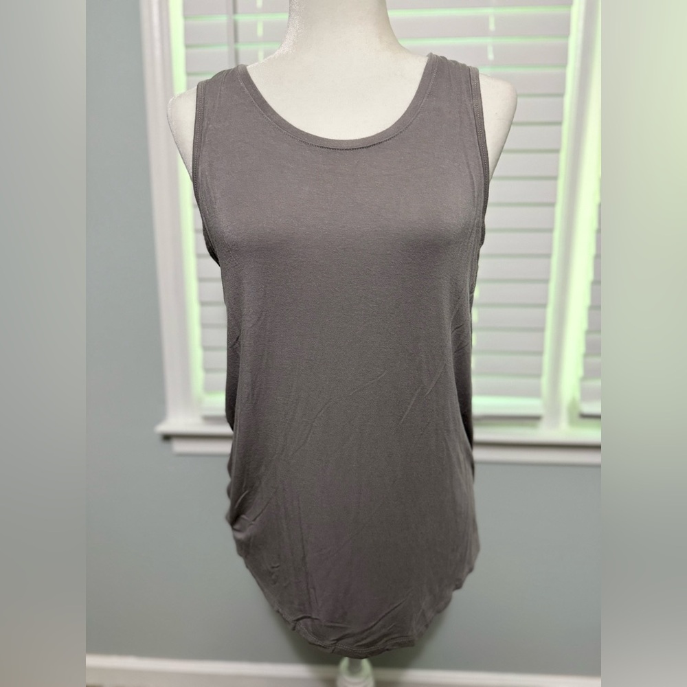 Active Life Gray Open Back Fitted Tank Top